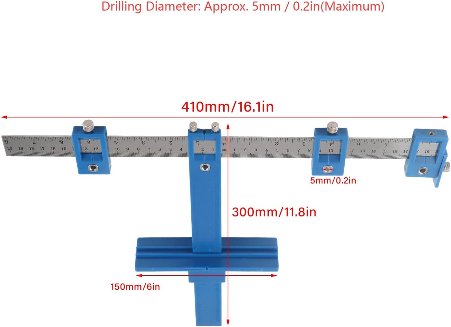 01 02 015 Cabinet Hardware Jig Tool, Punch Locator Stainless Steel ABS Adjustable for Door Handle image number 3