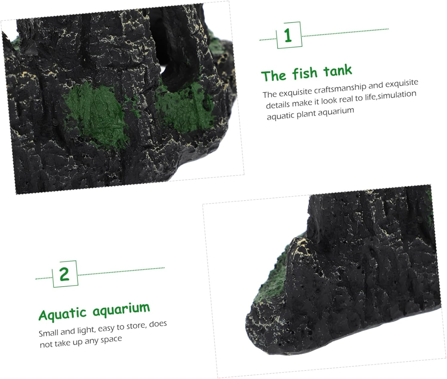 Abaodam Artificial Rockery Sculpture Aquarium Decor Resin Simulation Hill Statue Fish Tank Accessory for Freshwater and Saltwater Aquatic Pets image number 4