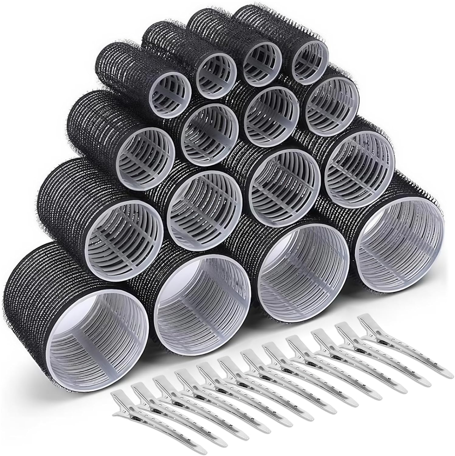 DGBAY Hair Roller Curler Set with Clips - 28PCS, 4 Sizes (64M, 48Mm, 36Mm, 25Mm), No Heat, Suitable for Long, Medium, Short Hair - Salon & Home Use DGHS163_28P image number 5