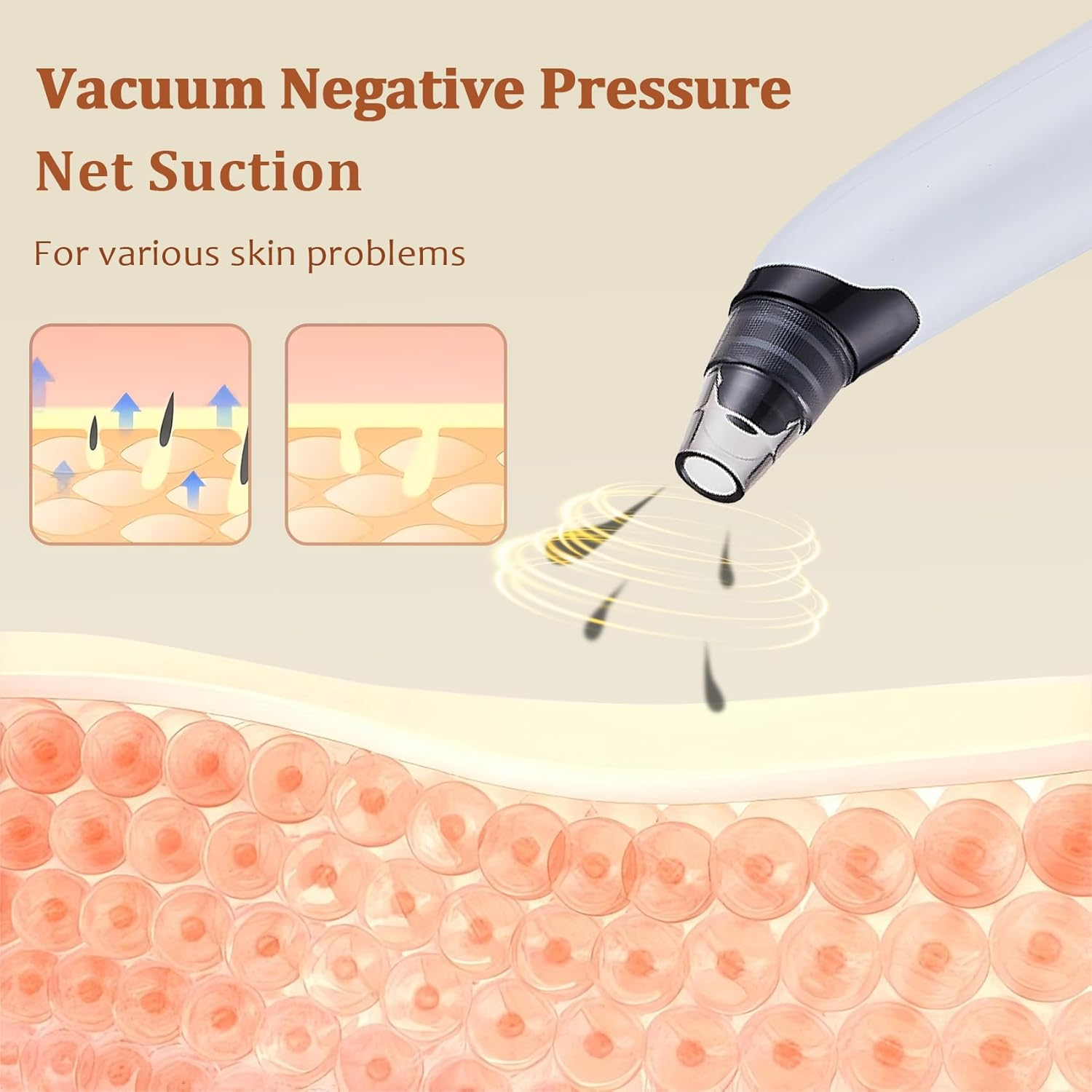 Blackhead Remover Vacuum - Powerful Pore Vacuum for Cleansing, Blackhead Extractor with 3 Adjustable Suction Levels, 4 Blackhead Removal Tools, USB Rechargeable，Suitable for Women and Men