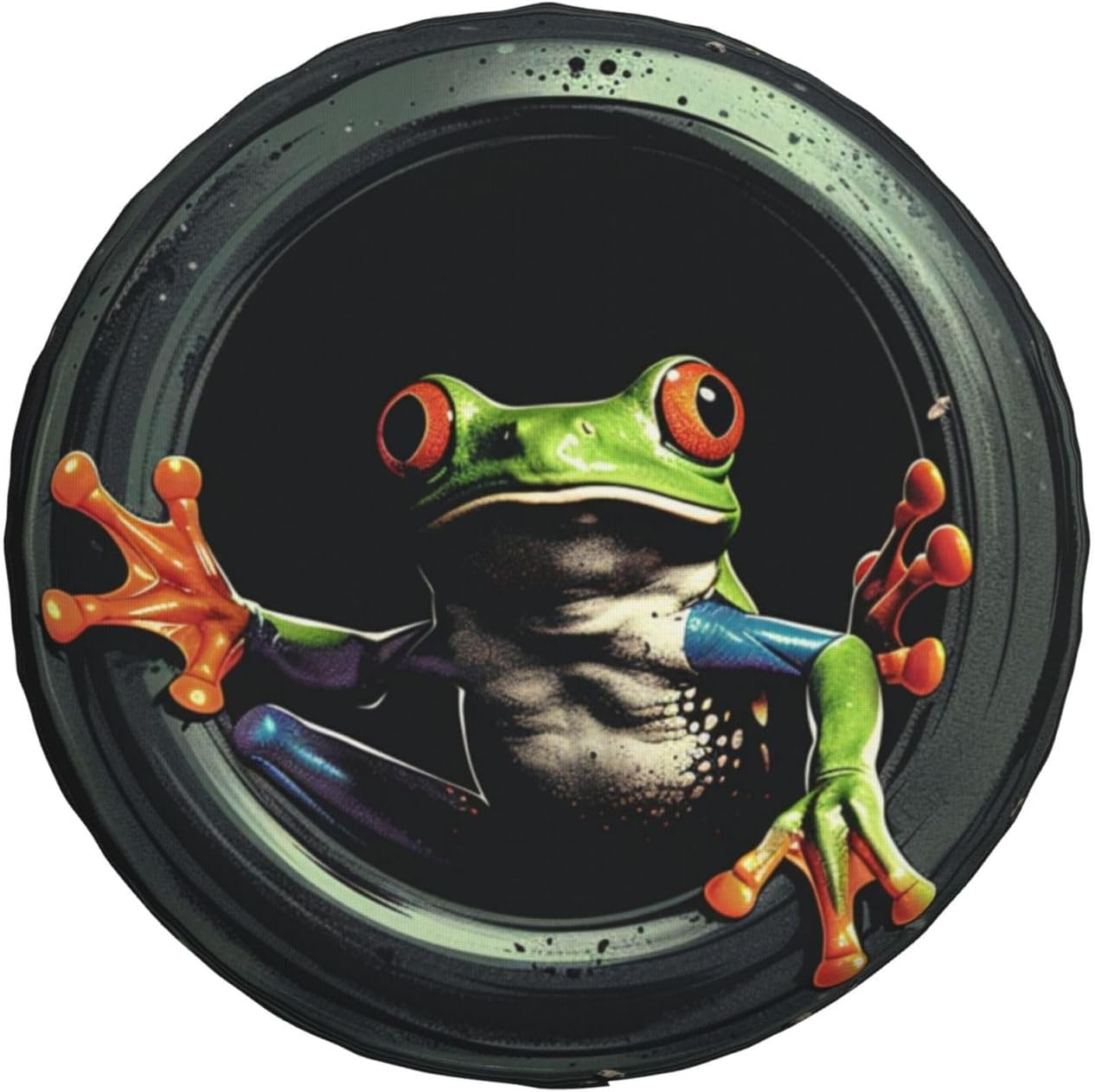 Spare Tire Cover Frog Wheel Tire Cover Waterproof Sun Protection Universal Fit for Trailers Rv SUV Truck Camper Travel Trailer 14 Inch image number 4