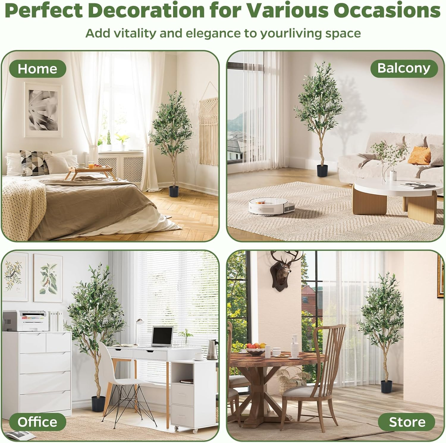 CQLITI Artificial Olive Tree- Artificial Plants Large Olive Tree Plant in Pot, Olive Tree Decoration for Home, Living Room, Bedroom, Office, Garden,210Cm,6.9Ft,83In,Including a 5-Meter LED Light Strip image number 5