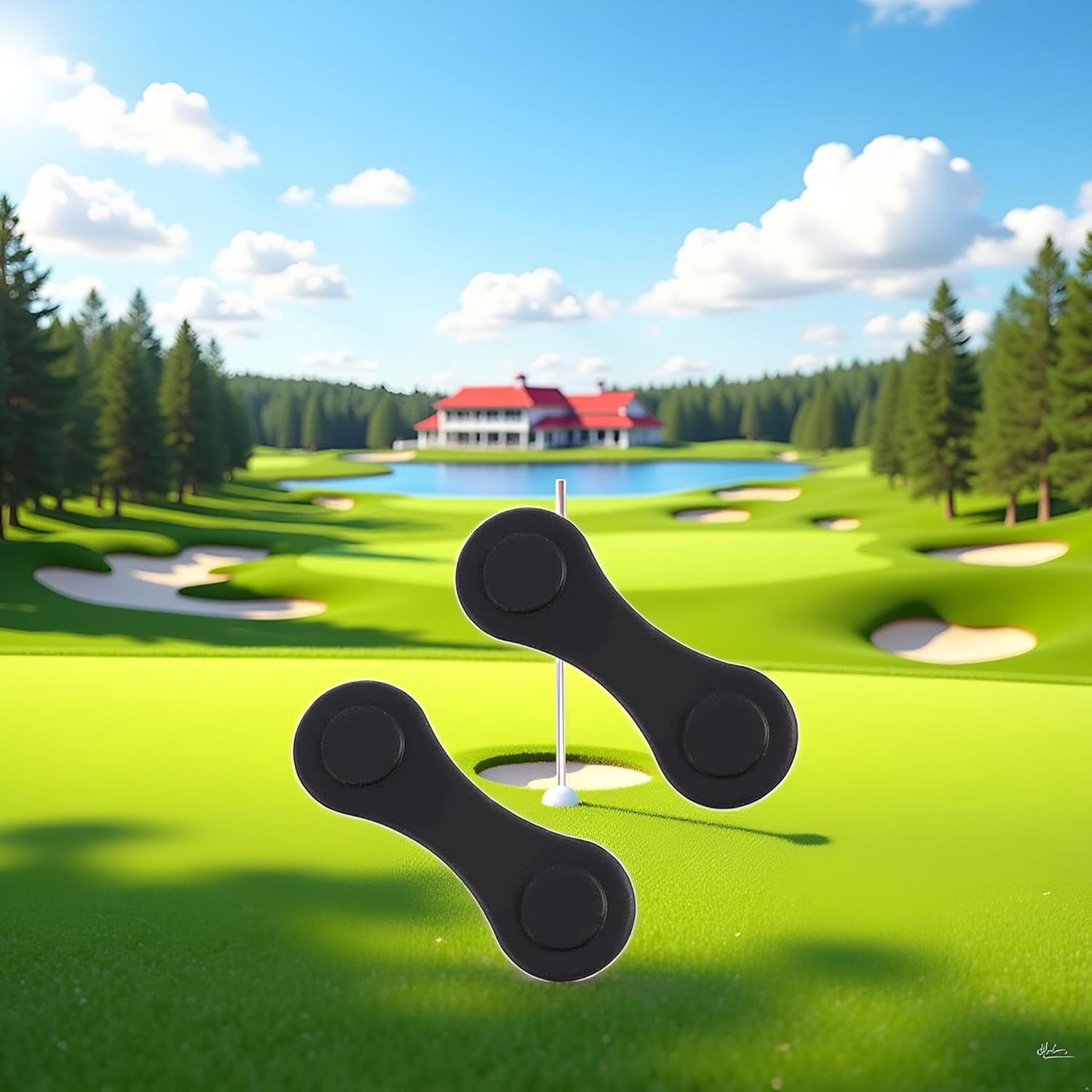 Puryupearl 2 Pcs Black Silicone Golf Hat Clip, Golf Cap Clip Golf Accessories Golf Gift Golf Ball Marker for Men Women Silicone Ball Marker Holder Golf Ball Markers On-Course Accessories