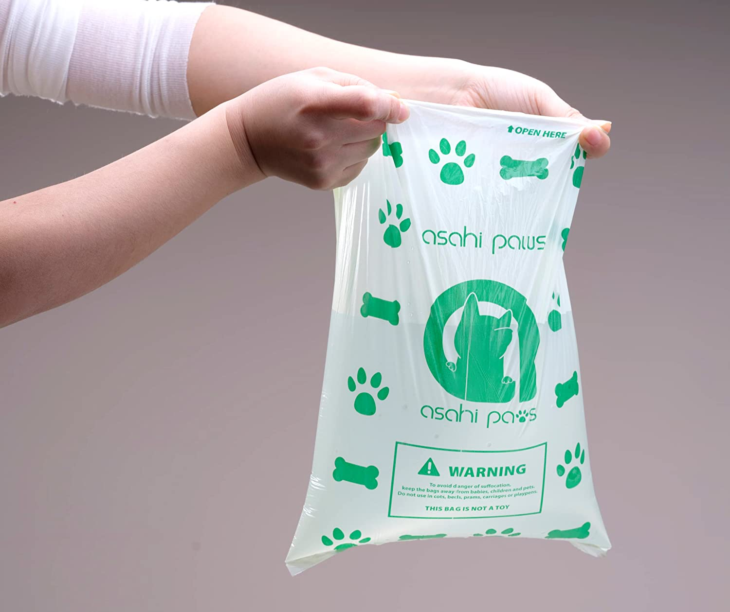 Asahi Paws Degradable Poop Waste Bag Greener with D2W Controlled-Life Plastic Technology 100% Leakproof, Sorted Scent, Easy Tear, Extra Thick & Strong Poop Bags for Dogs & Cats (Degradable 120 Bags) image number 6