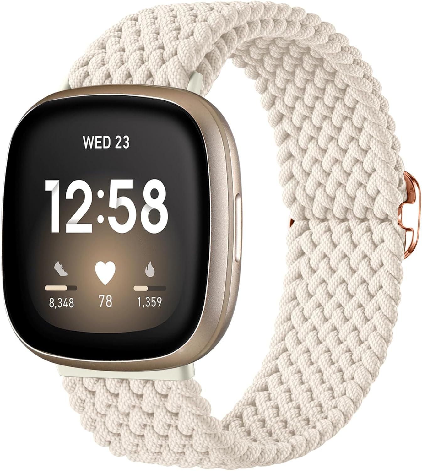 Getino Braided Stretchy Band Compatible with Fitbit Sense Band/Sense 2/Versa 4/ Versa 3 Bands Women Men, Soft Nylon Elastic Accessories, Strap for Fitbit Sense/Sense 2/ Versa 4/ Versa 3 Watch, Parent