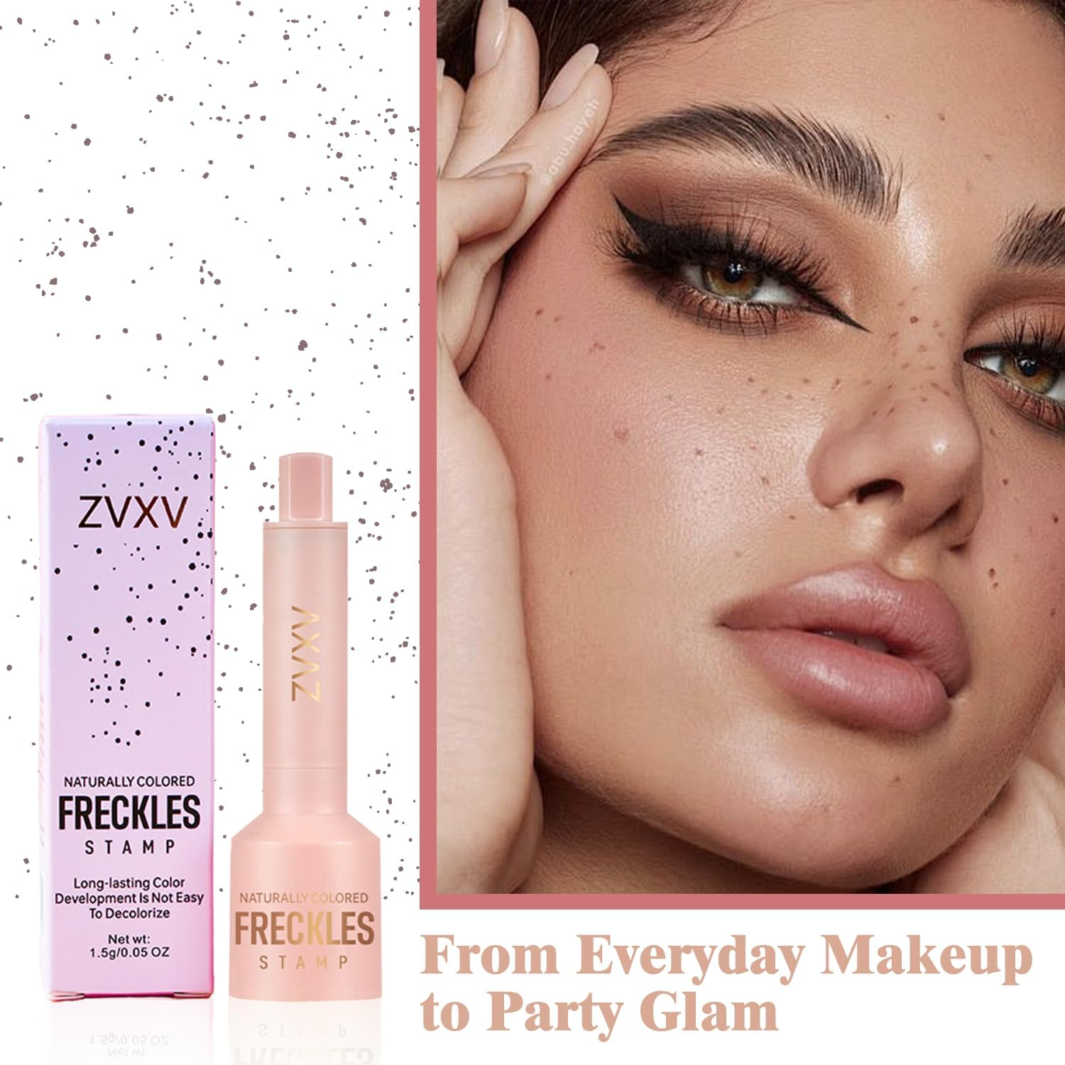 Freckle Stamp Pen - Waterproof Long-Lasting Freckle Marker for Natural-Looking Sunkissed Freckles, Easy-To-Use Cushion Tip Stamp for Quick Makeup (Light Brown) - Dark Brown image number 5