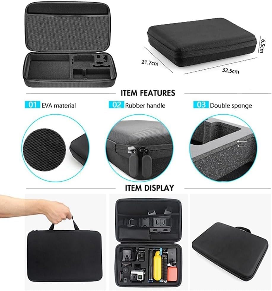 Camera 59-In-1 Action Camera Accessories Kit Compatible with Gopro Hero 10/9/8/7/6/5/4, DJI Osmo Action 2, 3, 4, 5, Insta360 Ace Pro/Ace Pro 2 Akaso and Other Sports Cameras & Durable Case image number 3