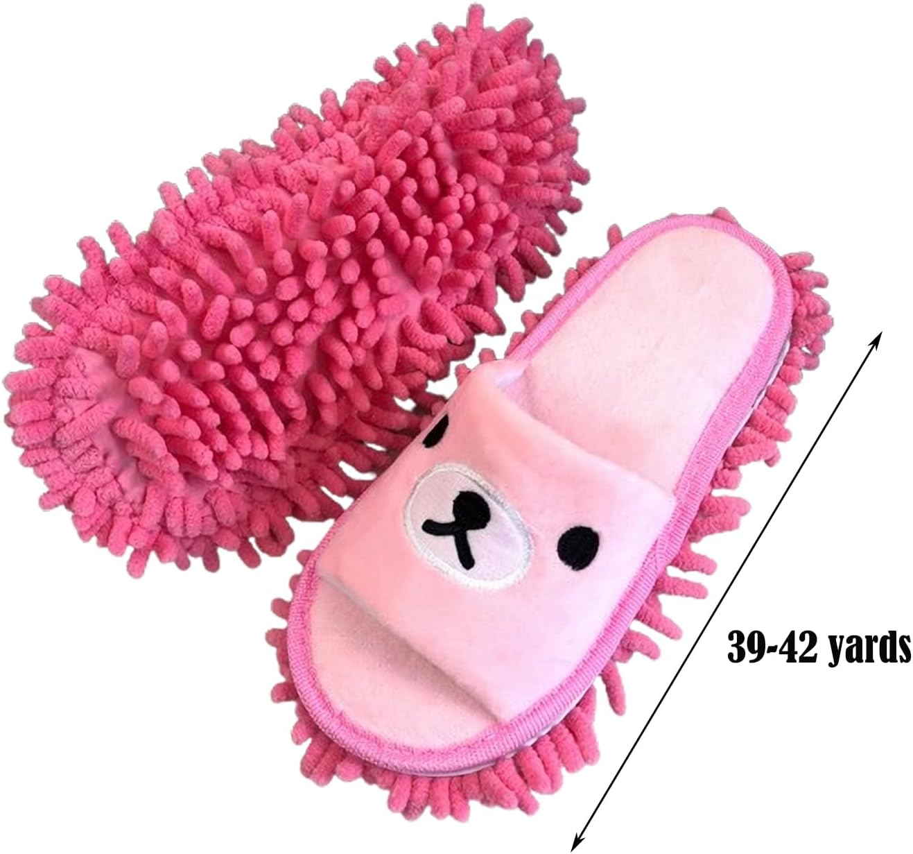 Jsleid Microfibre Sole Floor Cleaning, Cleaning Slippers, Floor Mop Slippers, Floor Cleaner Shoe Mop Slippers, Floor Cleaner Shoe Mop, for Cleaning Floors, Windows, Bathrooms, Pink, 9.5 AU image number 3
