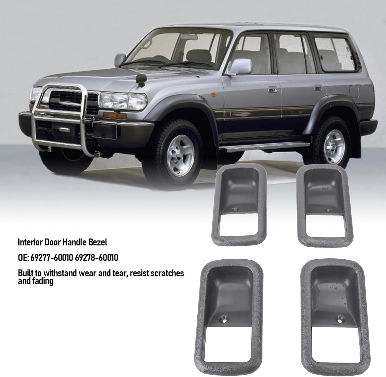 4 Pcs Inner Door Handle Bezel 69277-60010 Replacement for 80 Series FJ80 FZJ80 HDJ80 HDJ81 HZJ80 HZJ81 1991-1997