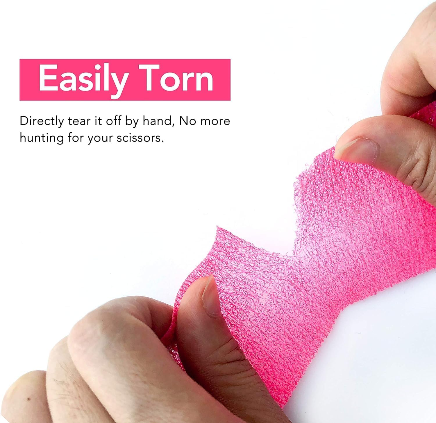 Risen Cohesive Bandage, 2" X 5 Yards, 6 Rolls, Self Adherent, Breathable, Ideal for Ankle Sprains, Sports, Human, Animal - Red image number 4