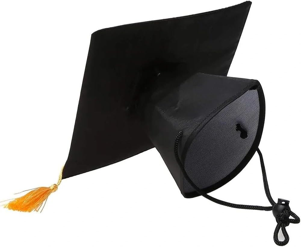 Pet Graduation Cap and Dog Hat Set with Bow Tie &ndash; Adjustable Black Cap with Yellow Tassel for Cats & Small Dogs, Graduation Costume Outfit &ndash; Ruibex image number 4