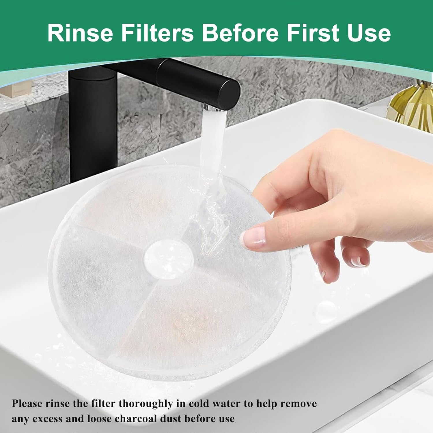 8 Packs Cat Water Fountain Filters, Hantoc Replacement Pet Water Fountain Filters Activated Carbon Filter for 3L/100Oz Cat Fountain 43742W &lrm;43747W &lrm;43725 Cat Fountain with Active Carbon image number 2