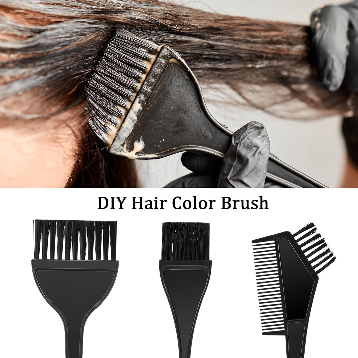 KOMUNJ 4-Piece Set Hair Dye Brush Hair Dye Set, DIY Salon Tool, for Mixing and Application of Hair Dye image number 2