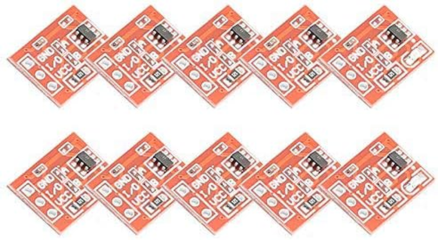 DEVMO 10PCS TTP223 Capacitive Touch Touching Switch Button Self-Lock Module No-Locking Single Channel Reconstruction Compatible with Arduino