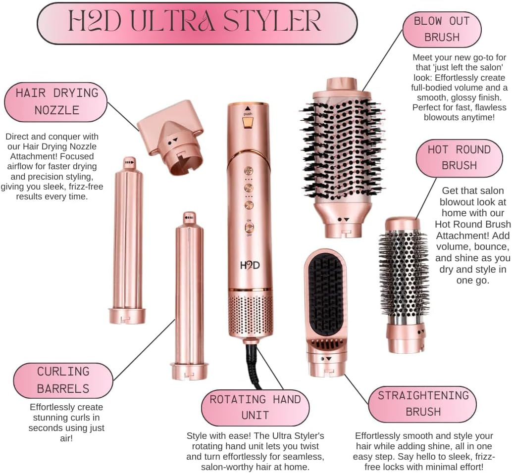 H2D Ultra Styler 6-In-1 Hair Multi-Styler - Rose Gold image number 1