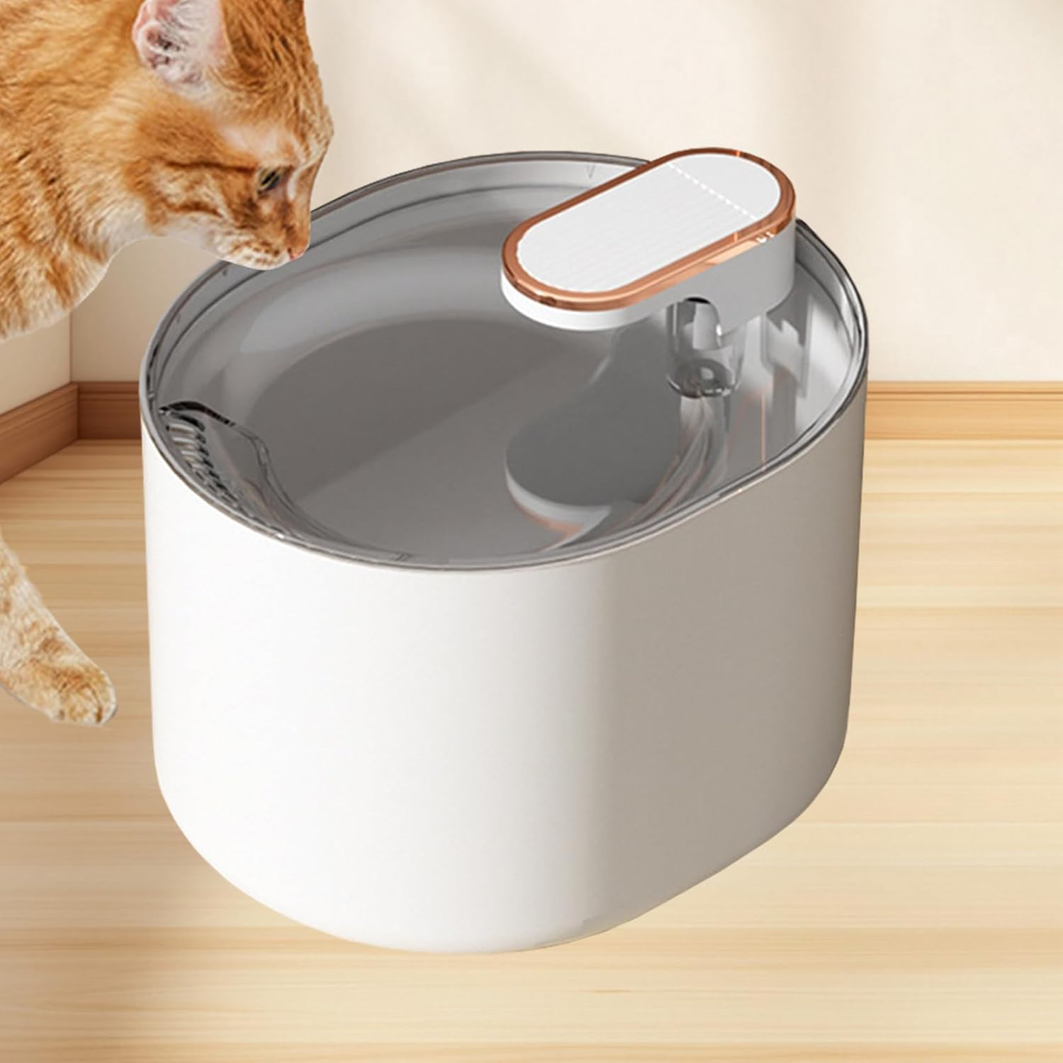 PORIYA 3L Pet Water Fountain Cat Dog Automatic Electric Drinking Dispenser Filter with LED Indicator Carbon Filter for Cats Dogs (Grey, 3L)