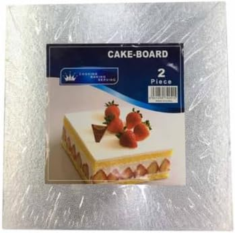 Leona Co Cake Boards, Silver Cake Boards 20/25Cm Square, 2 Pack Food-Graded Cardboard Cake Base, Waterproof and Oil-Proof Cake Boards for Cake DIY, Dessert and Crafts Display (25Cm) image number 4