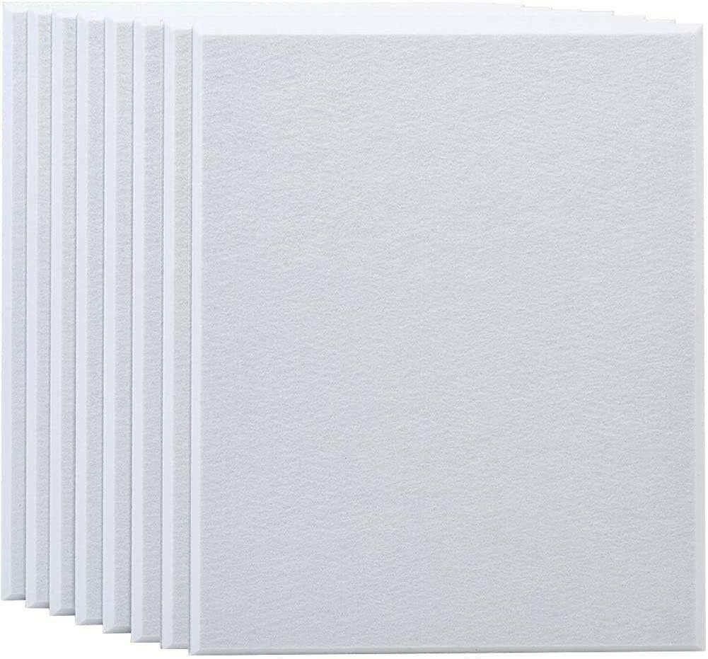 Sound Absorber, 600 X 600 X 9 Mm 8 Pack Upgraded Panels Acoustic Panels Studio Treatment Sound Absorb Insulation Polyester Board for Wall and Ceiling Acoustic Treatment (White) image number 5