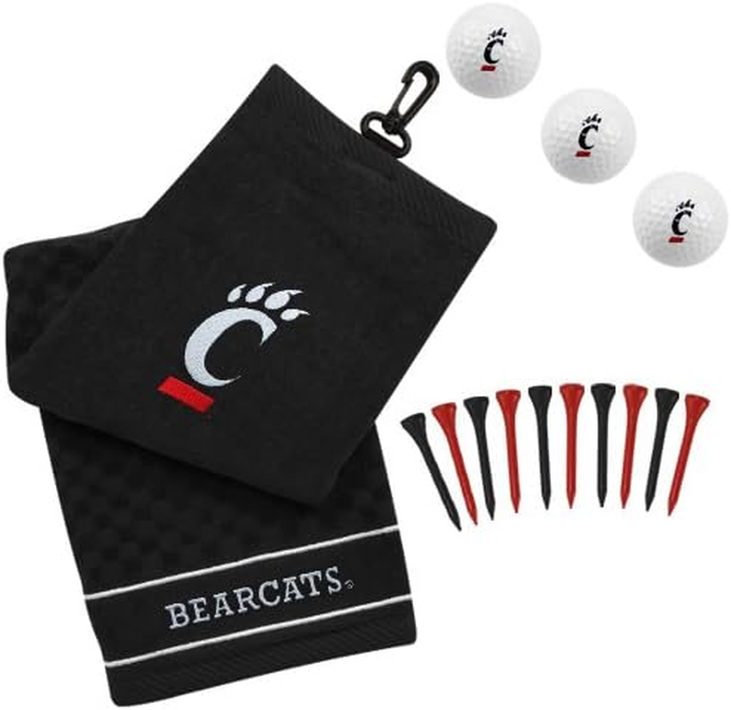 Team Golf NCAA Gift Set Embroidered Golf Towel, 3 Golf Balls, and 14 Golf Tees 2-3/4" Regulation, Tri-Fold Towel 16" X 22" & 100% Cotton image number 3