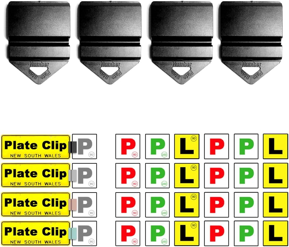 Clip It on Clips Easy to Attached & Removed from Licence Plate 4 Clip Only (Black)