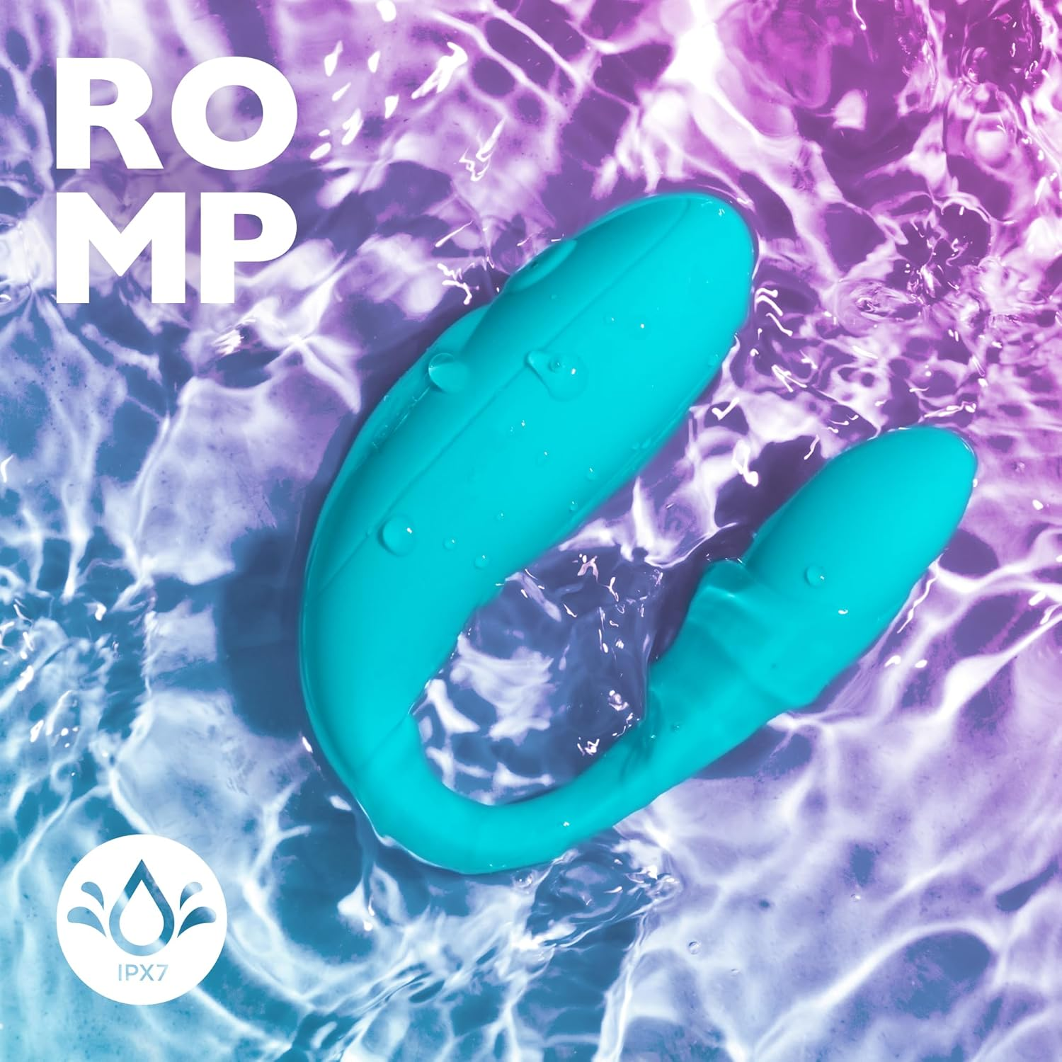ROMP Join Couples Vibrator - G-Spot & Clitoris Stimulator - Wearable Vibrator Couple Sex Toy - Dual Stimulation - USB Rechargeable & Waterproof Adult Sex Toy - Teal image number 2