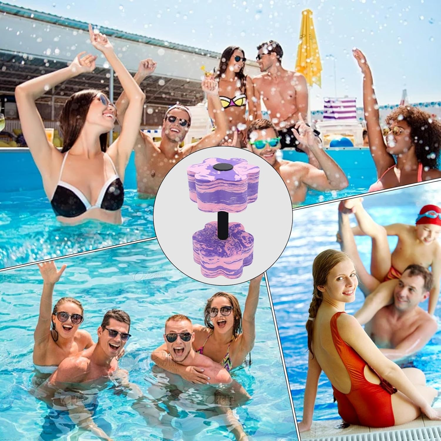 Fitness Barbells for Water - Lightweight Exercise Dumbbells | Reusable Training Supplies, Portable Workouts Equipment for Men, Women image number 6