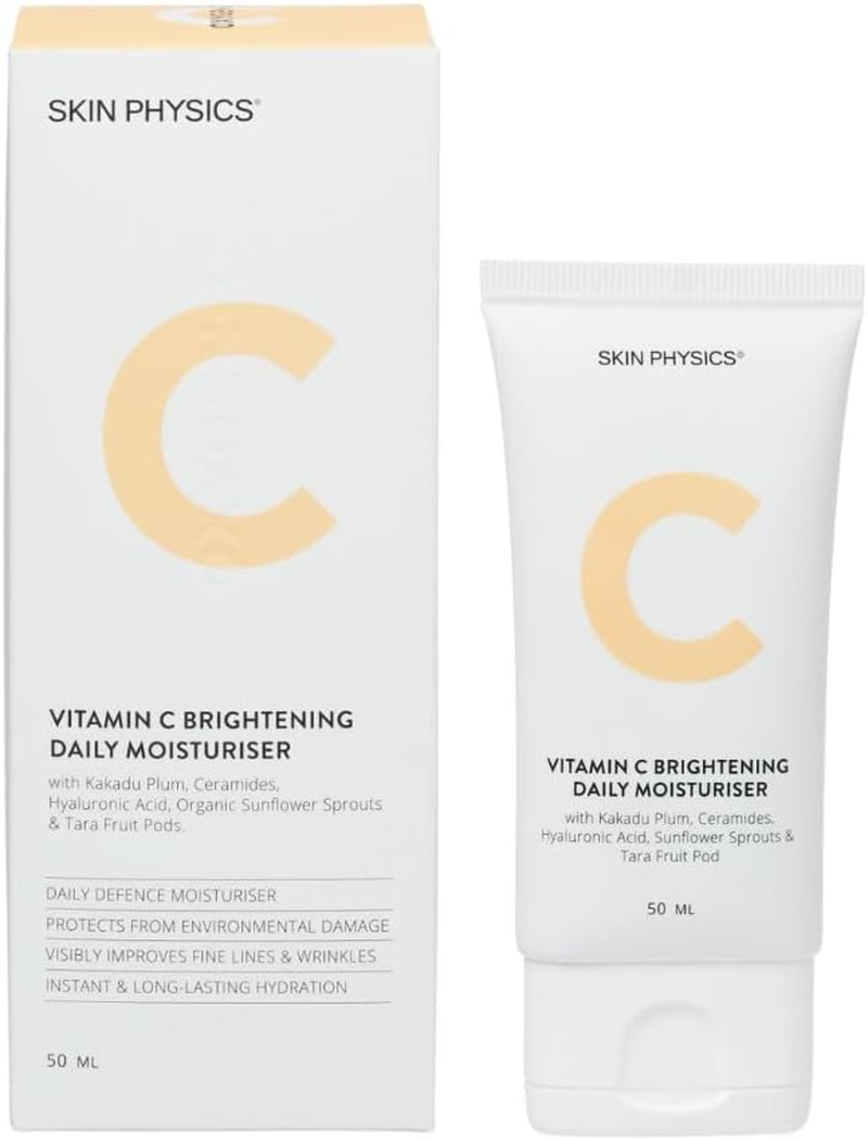 Skin Physics Vitamin C Brightening Daily Moisturiser 50Ml &ndash; Hydrating Cream with Hyaluronic Acid, Ceramides & Kakadu Plum &ndash; Targets Dry Skin, Fine Lines & Uneven Texture image number 1