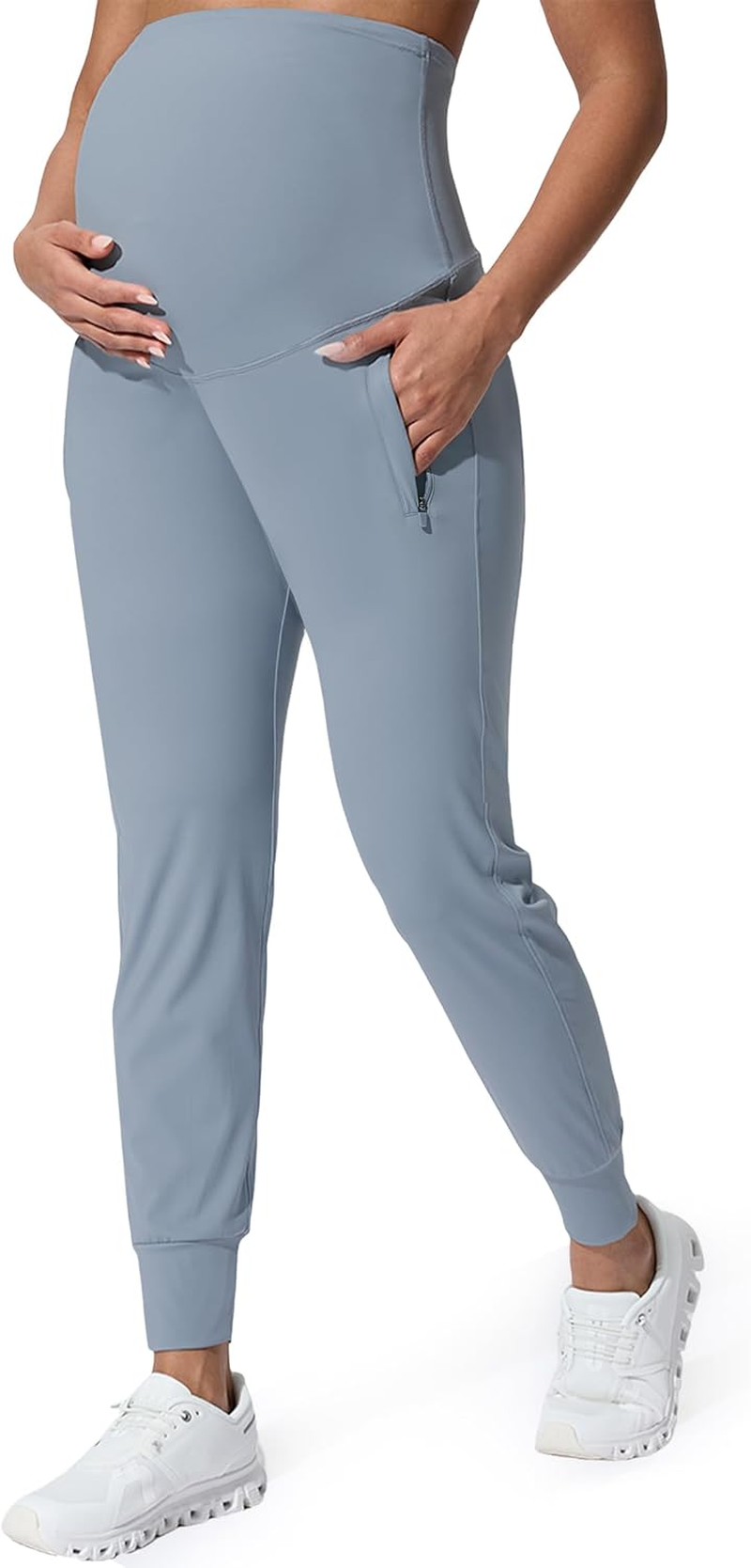 Mama Land Maternity Joggers with Pockets over the Belly Buttery Soft Pregnancy Pants for Yoga & Activewear