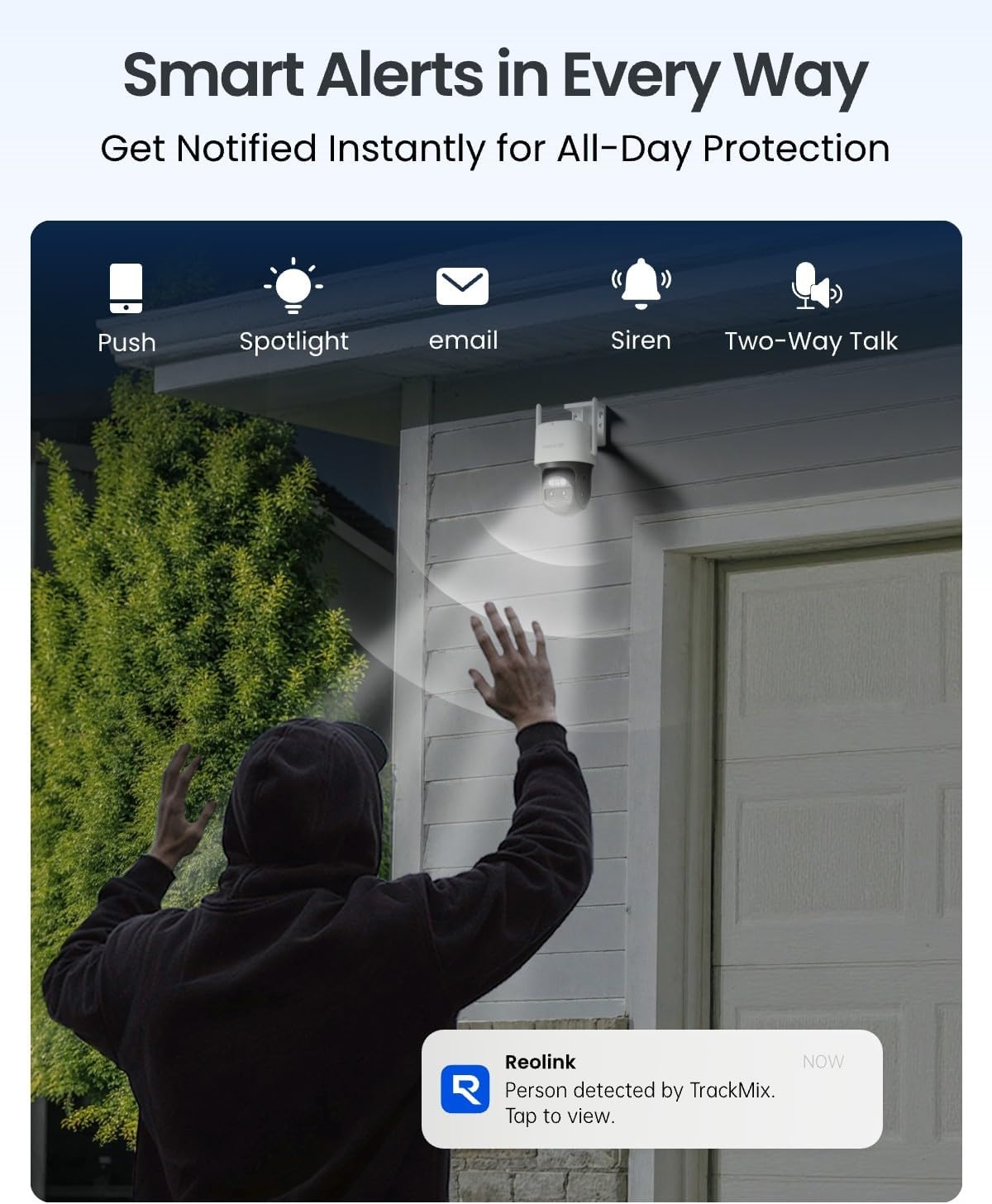 REOLINK 4K Security Cameras Wireless Outdoor, Pan Tilt, Auto Tracking, 8X Hybrid Zoom, Solar Powered with 8MP Color Night Vision, 2.4/5Ghz Wifi, Local Storage, No Monthly Fee, Trackmix+Solar Panel image number 6