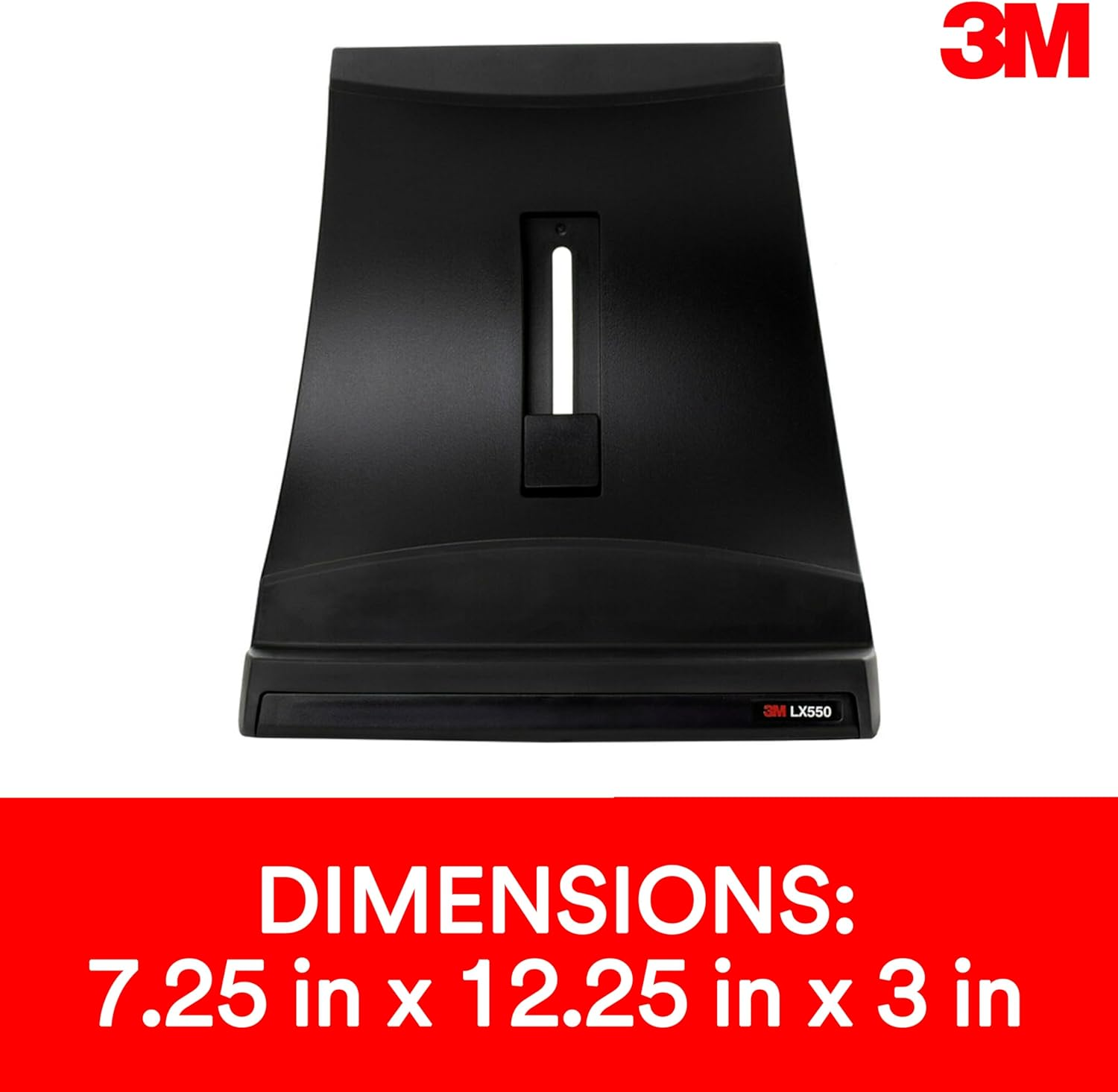 3M Laptop Stand, Raise Screen Height to Reduce Neck Strain, Position Laptop for Use as Second Monitor or for Zoom Calls, Small Footprint, Sturdy Design, Non-Skid Base, Easy Set-Up, Black (LX550) image number 3