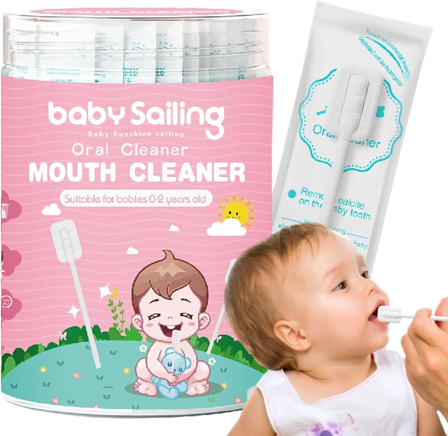 Baby Mouth Cleaner | Oral Gauze Gum Cleaner Stick,Portable Toothbrush Tongue Cleaner Skim Gauze, Flexible Baby Toothbrush for Baby Kids Tongue Tooth Mouth Care