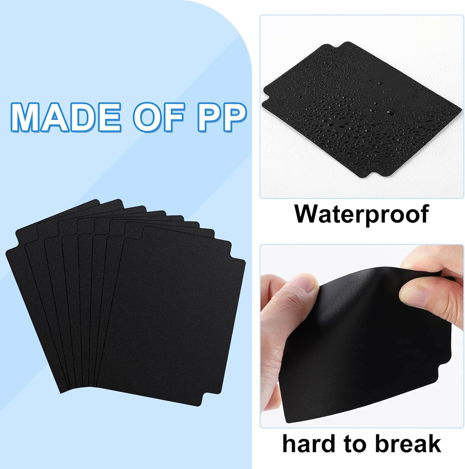 60 Pieces Game Card Dividers Black Playing Card Seperators Trading Card Dividers Card Gathering Storage Organizer, 2.7 X 3.8 Inches