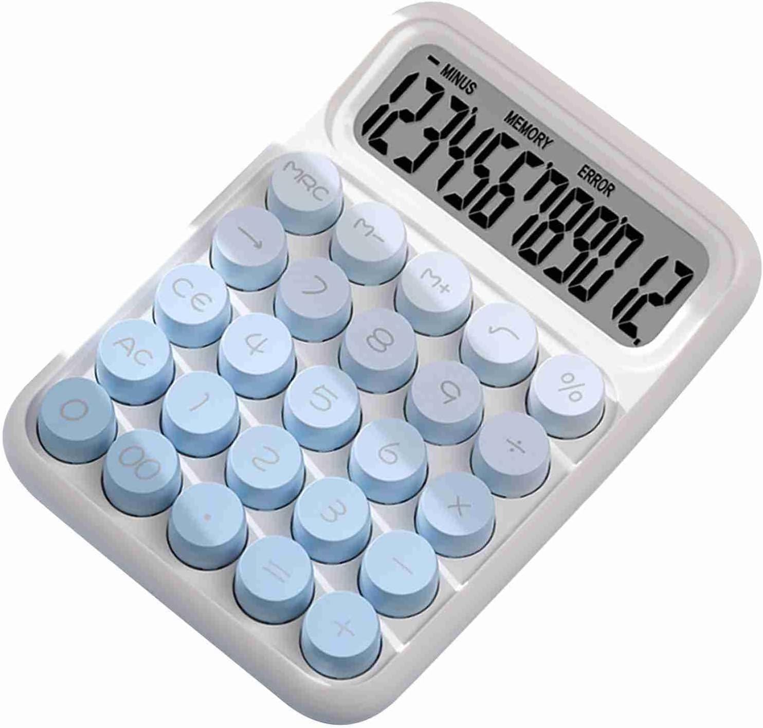 Fafeicy 12 Digit Pink Desktop Calculator Large Button Cute Office Calculator for Students and Accountants (Green)