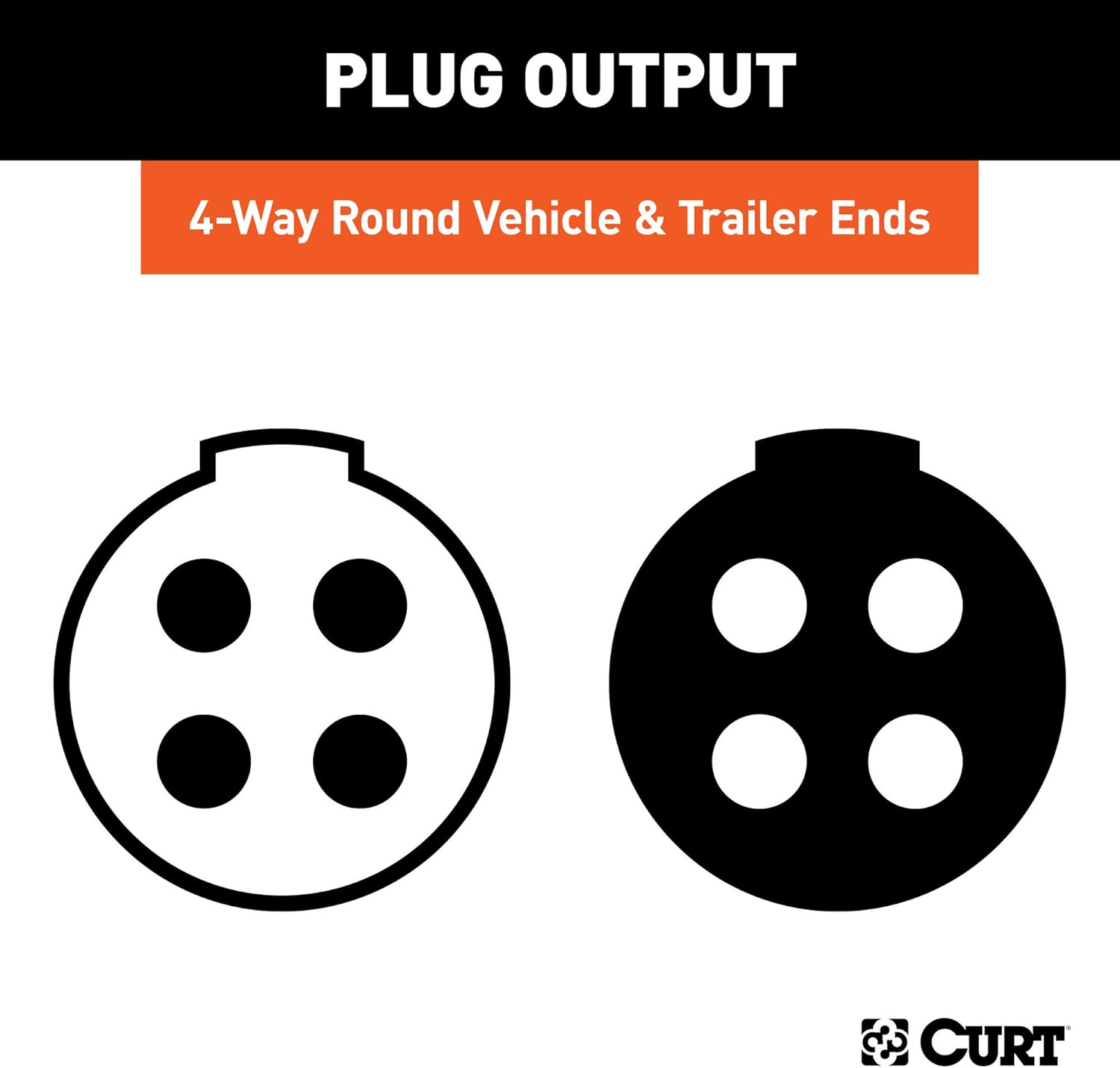 CURT 58671 4-Way round Connector Plug & Socket image number 1