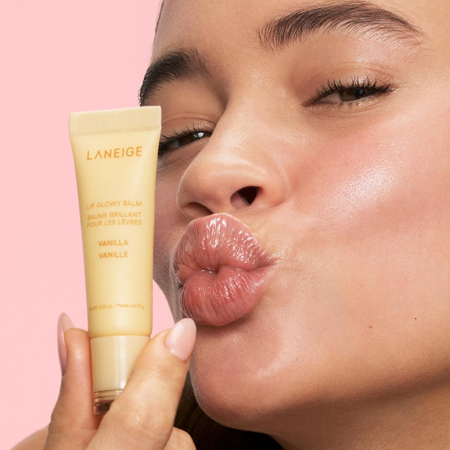 Laneige Lip Glowy Balm | Moisturizing Lip Treatment with Vitamin C + Shea Butter for Soft, Smooth and Glowing Lips | Korean Lip Balm for Dry Chapped Lips |Intense Hydration| Vanilla|10Gm