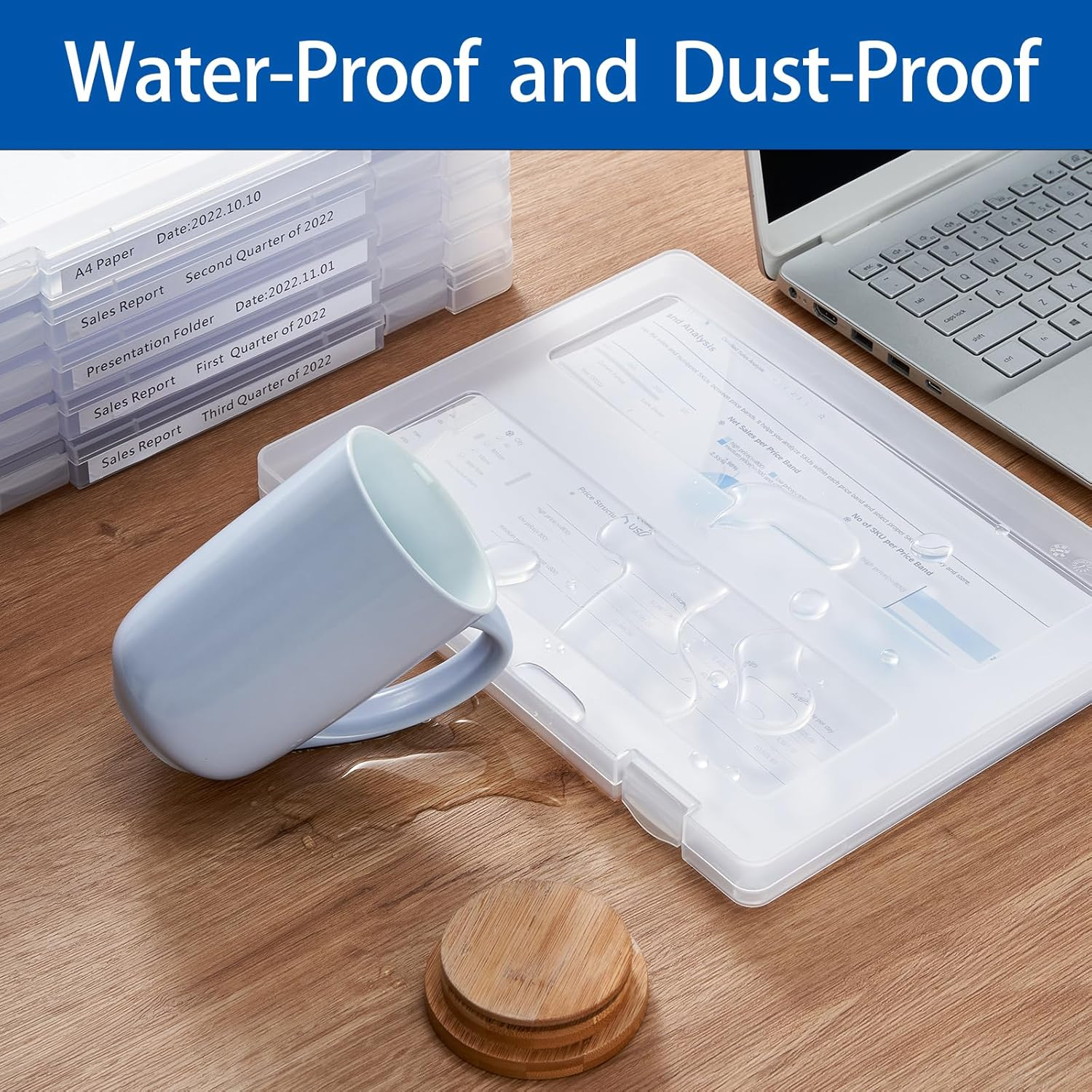 Mickiewicz 4 Pack A4 Paper Storage Box, 8.5 X 11 Project Case for US Letter, Thick Scrapbook Storage Box Craft Storage Box Art Supplies Storage and Organization, Board Game Storage and Organizers