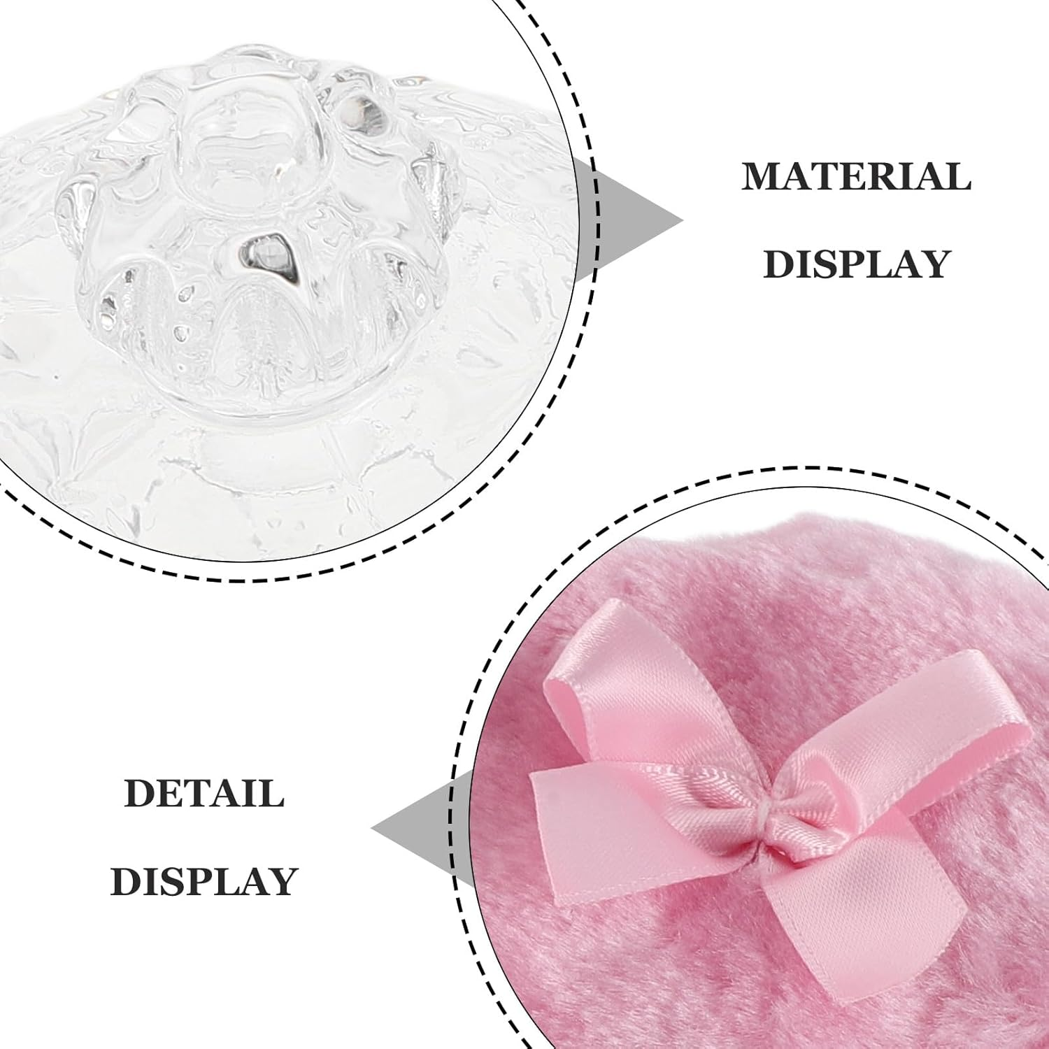 Gatuida 1 Set Soft Powder Puff and Container - 3.34" High Density Fiber Dusting Washable Reusable Powder Puff and Glass Jar for Face Makeup Pink image number 1