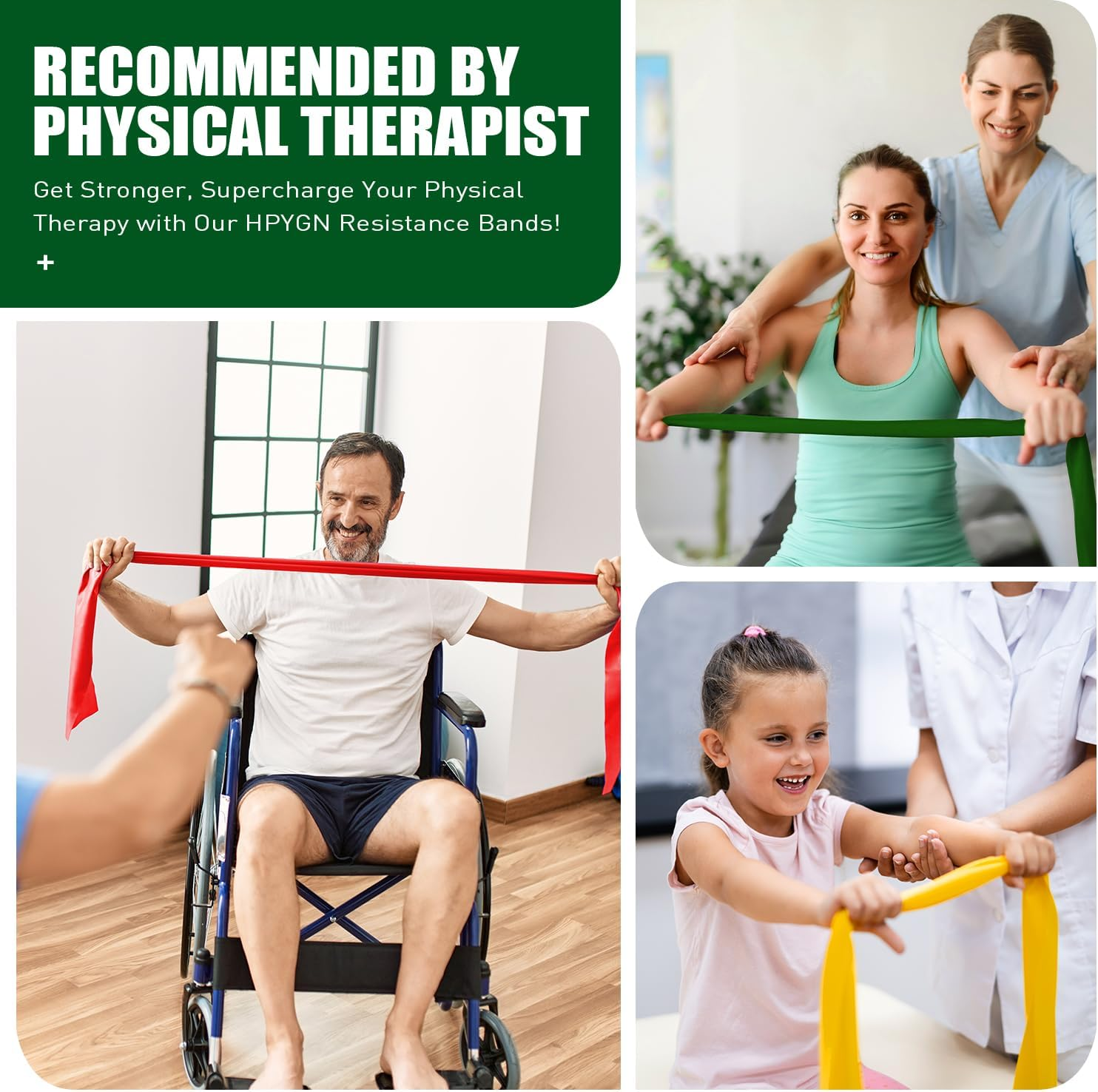 Resistance Bands, HPYGN Exercise Bands, Fitness Bands for Physical Therapy, Strength Training, Yoga, Pilates, Stretching, Non-Latex Elastic Bands with Different Strengths,Workout Bands for Home image number 4