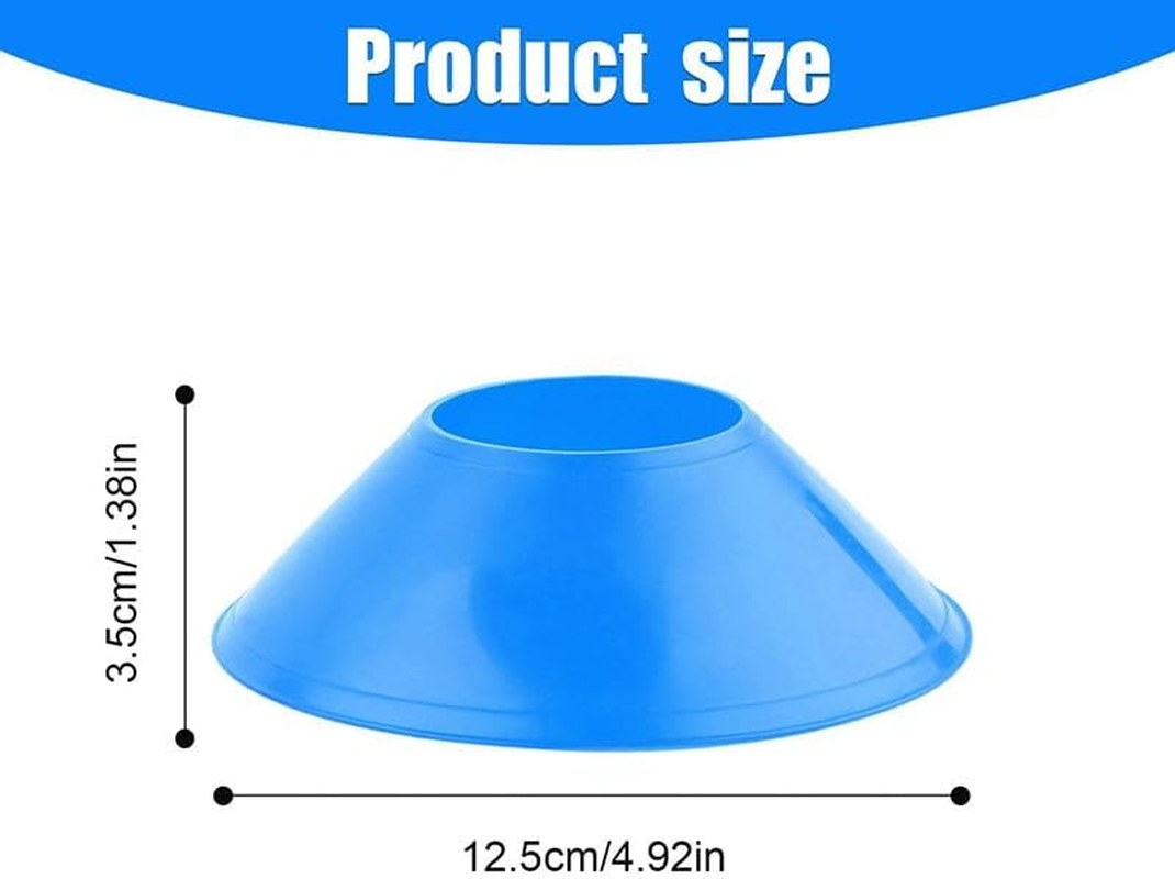 20Pcs Soccer Markers Disc with Net Bag, Portable Lightweight Agility Field Soccer Training Cones, Football Training Agility Markers Cone, Soccer Cones Discs with Mesh Bag for Sports Training, Blue image number 3