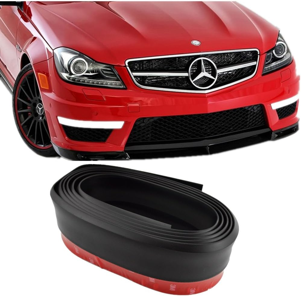 Runmade 2.5 Meters Universal Front Bumper Spoiler Bumper Lip Splitter Body Spoiler Valance Chin (Black) image number 5