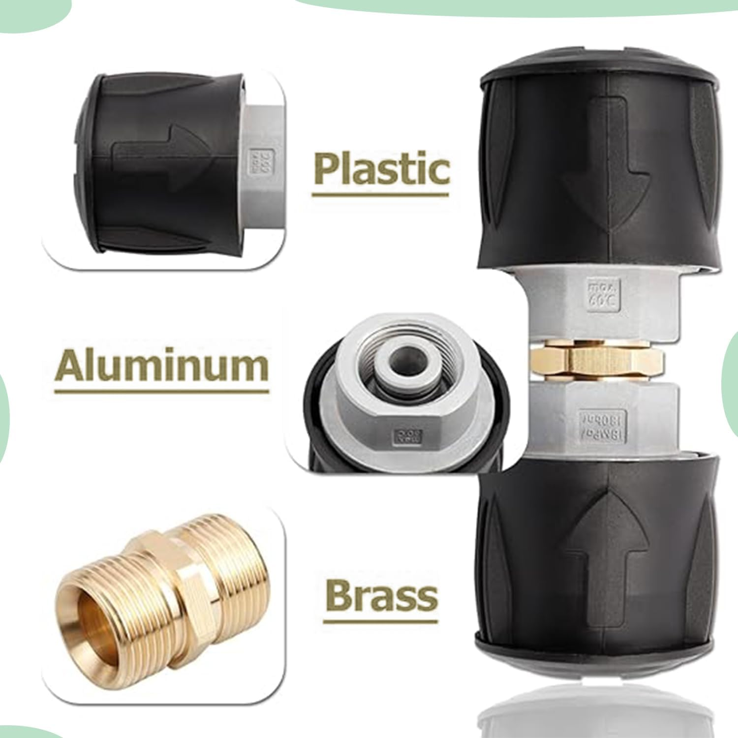 Quick Connector Replacement for Spray Guns and Electric Cleaning Machines, Quick Connect Hose Adapter for Karcher High-Pressure Cleaning Machine Hose, M22 14Mm Internal Thread Connector