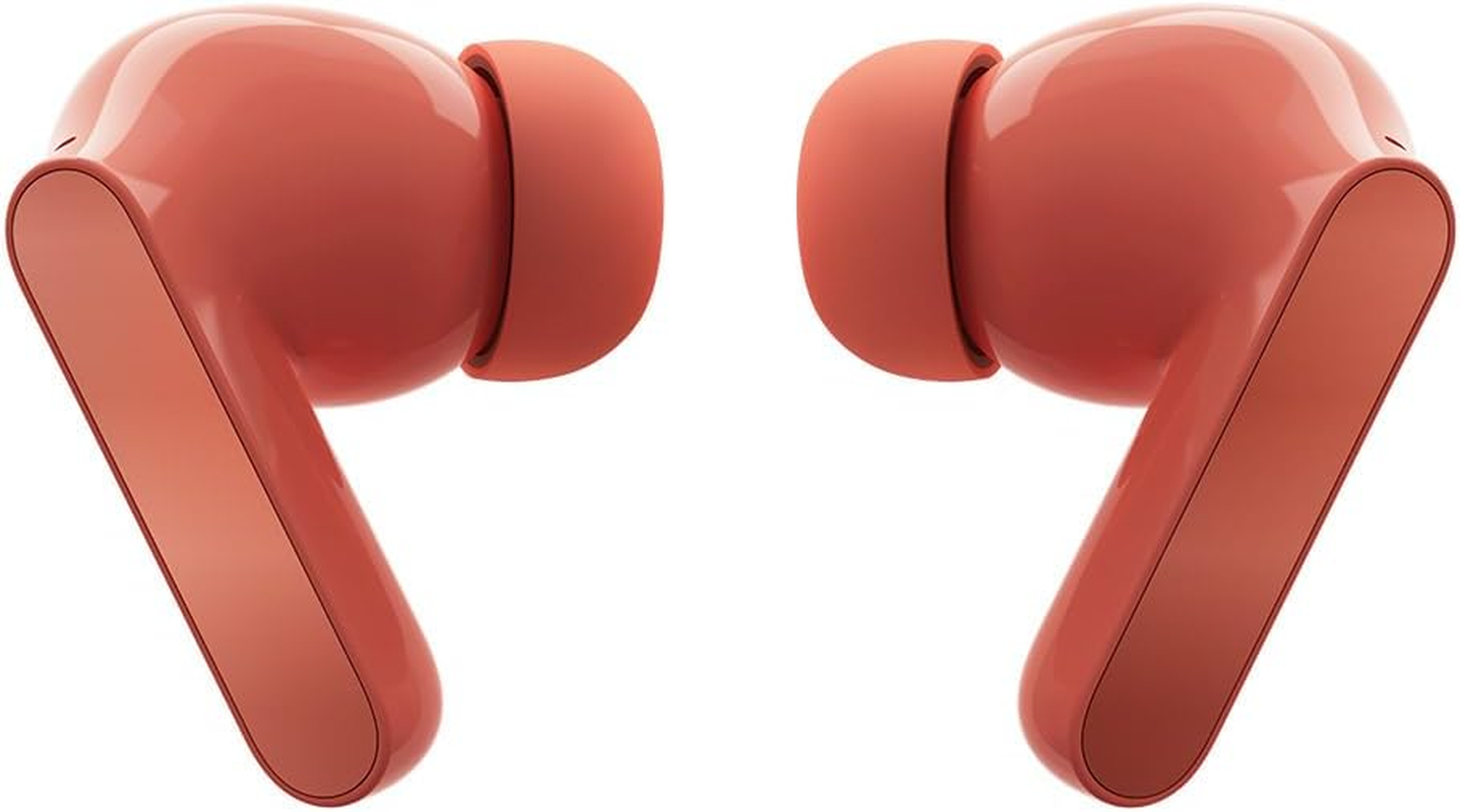 Motorola Moto Buds Peach Pink, Wireless Headphones, Immersive Sound with Dolby Atmos, Advanded Noise Cancellation, up to 42 Hours Battery Life, 3 Microphones and Anti-Wind Noise, Water-Repellent