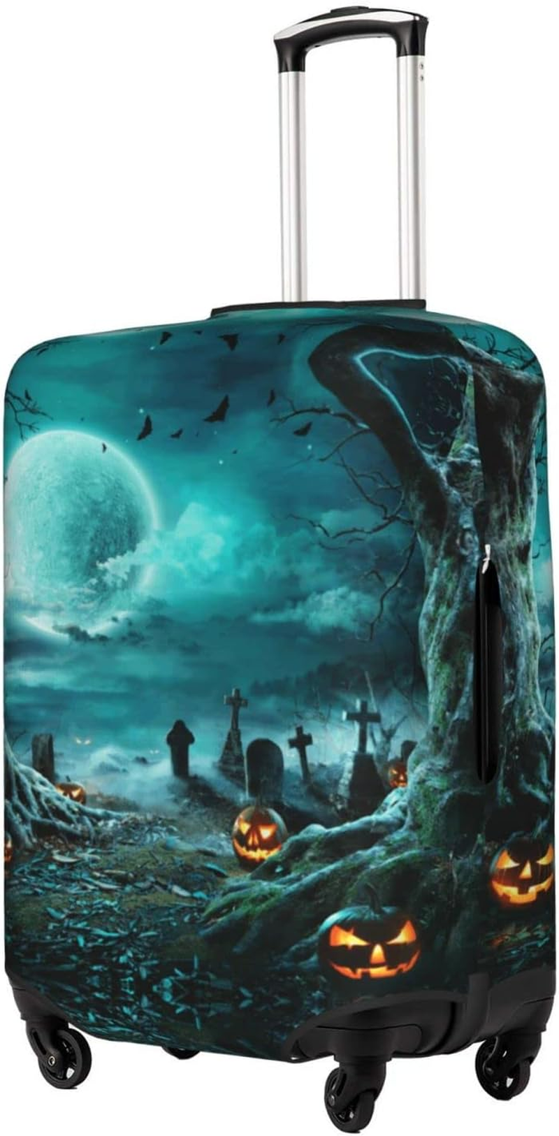 Horror Pumpkin Cemetery Luggage Cover Washable Suitcase Protector Anti-Scratch Suitcase Cover Fits 18-32 Inch Luggage image number 2