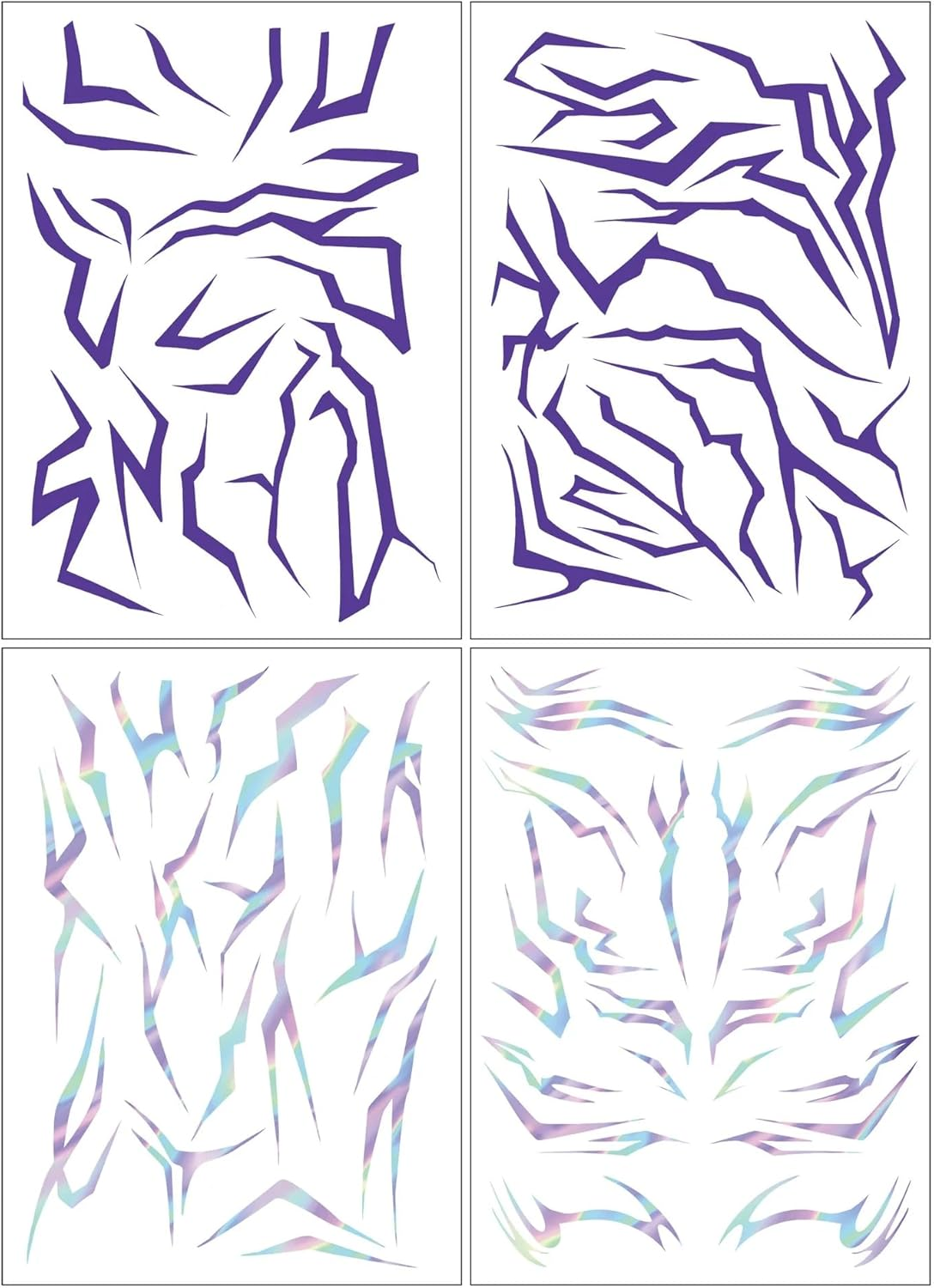 4 Sheets Temporary Tattoos,16Pcs Kpop Anime Rumi Tattoos Cosplay Body Tattoos Stickers for Face Thighs Waist,Costume Accessories for Halloween Christmas Party Favors (B)