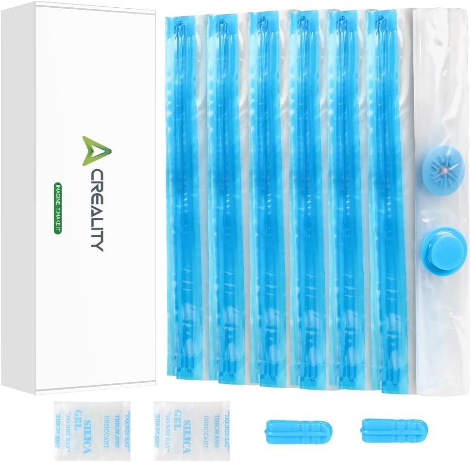 Official Creality 3D Printer Filament Vacuum Bags, 12 Pack, 35 X 35 Cm, Transparent Sealed Bags for Filament Storage, Dustproof, Moisture-Resistant, Reusable, 3D Printer