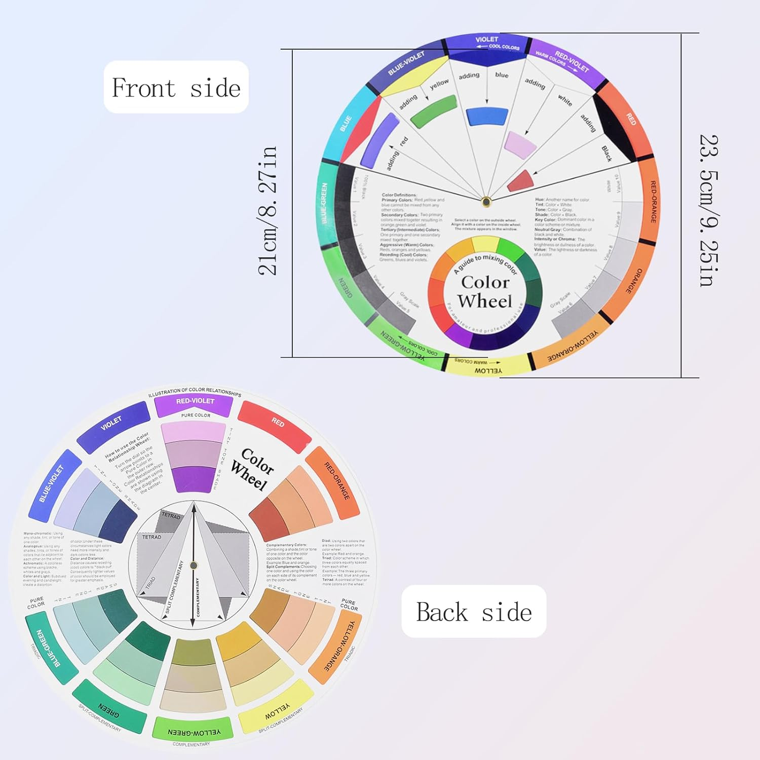 Creative Color Wheel 23.5Cm Rotatable Color Wheel Watercolor Color Mixing Guide Wheel Paint Mixing Learning Guide Art Class Teaching Tool for Makeup Painting Suitable for School Office image number 2