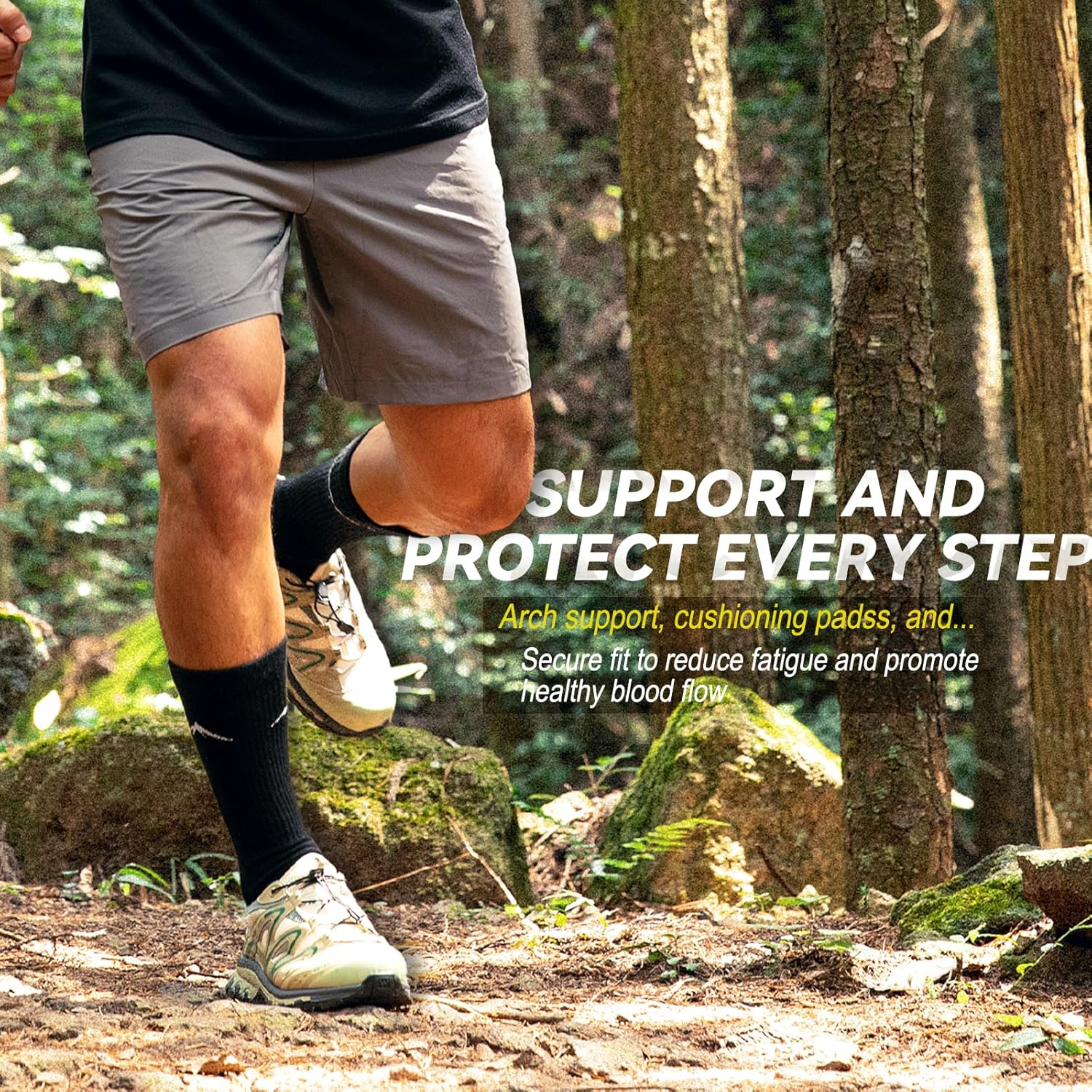 Merino Protect Merino Wool Socks for Men Warm Soft Hiking Socks Odor Resistant Crew Socks Hiking Hunting Cycling image number 5