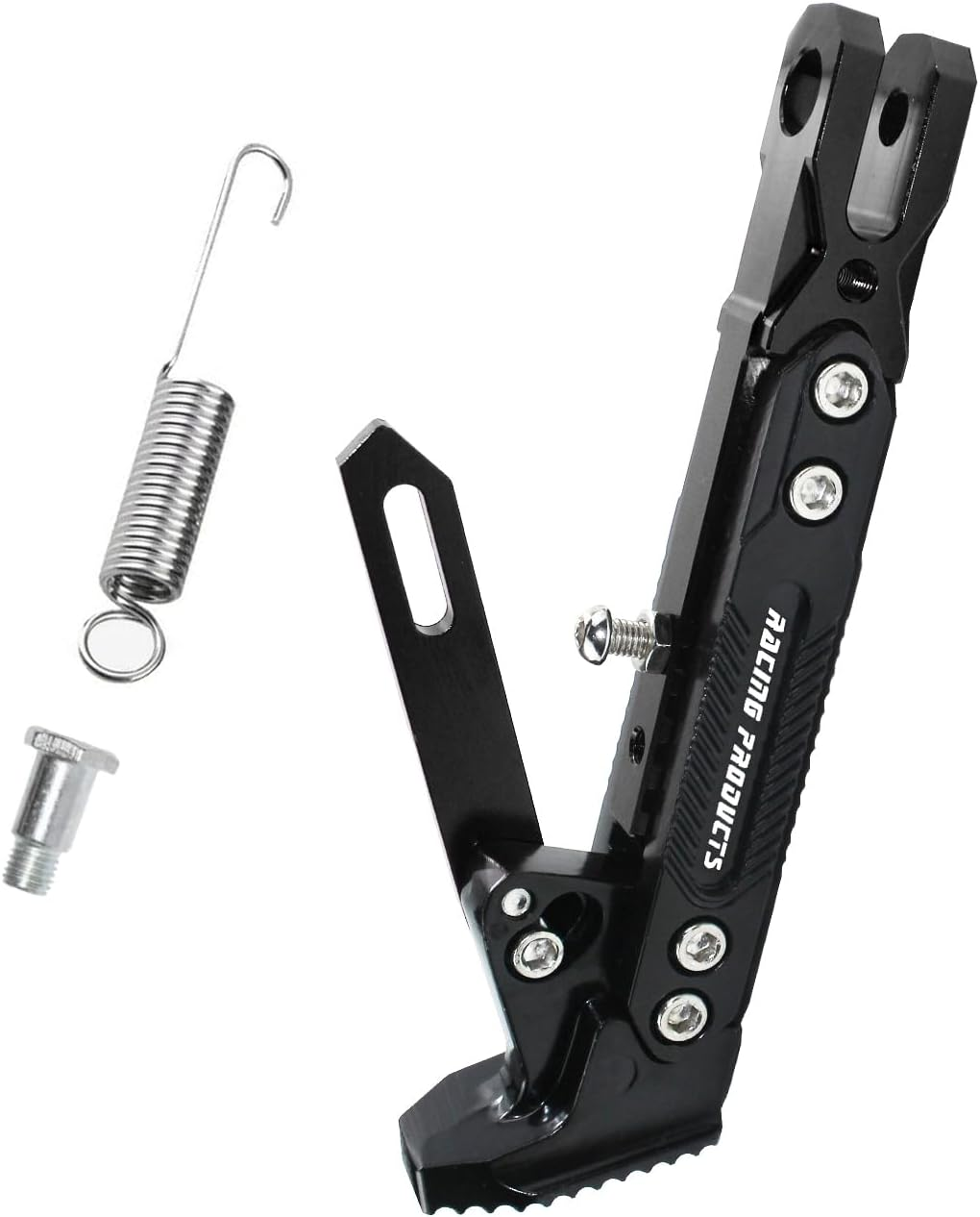 Motorcycle Universal Kickstand Adjustable Modified CNC Aluminum Alloy Adjustable Tripod Holder Kickstand Foot Side Support Stand Motor Scooter Motorbike Motocross Electric Dit Pit Bike （Red) (Red)