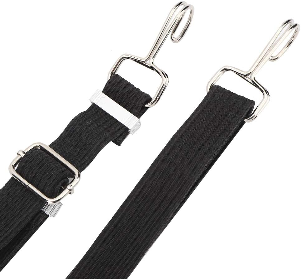 ANKROYU Heavy Duty Bicycle Luggage Straps Elastic Rope with Stainless Steel Hooks for Mountain Bike Motorcycle Camping Outdoor Gear Storage Binding 1.5M Black Nylon Accessory