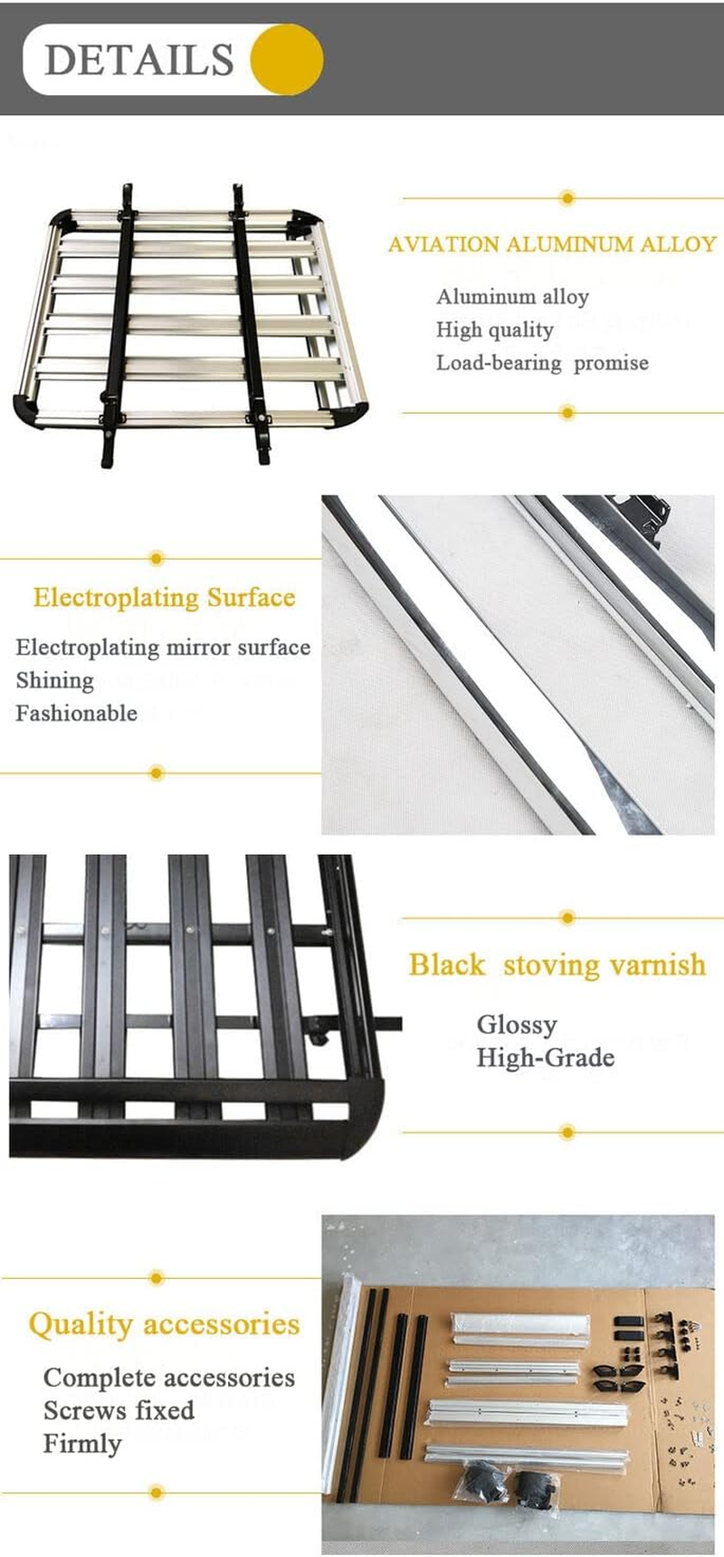 160 * 100 Silver Double Car Roof Rack Aluminium Alloy Suv4X4 Basket Cargo Luggage Carrier image number 3